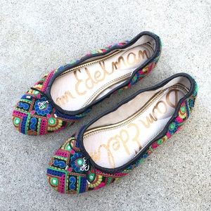 Sam Edelman Felicia Boho Embroidered Flat Size 7.5